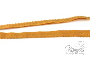 1 MTR. ♥ Elastisches Einfassband -  Schrägband - Cognac  ♥